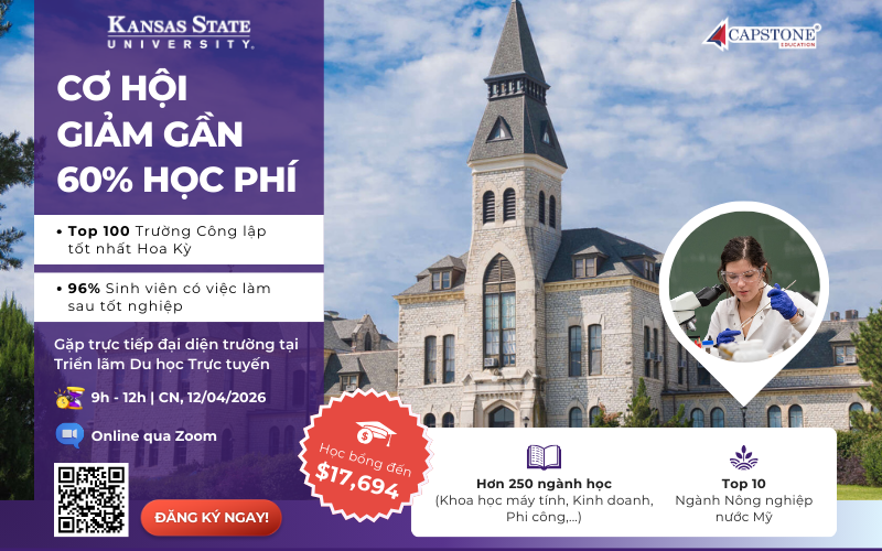 Gặp gỡ đại diện Kansas State University tại Triển lãm Du học Trực tuyến 2026